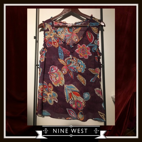 Nine West Sheer Sleeveless Blouse - Picture 1 of 2